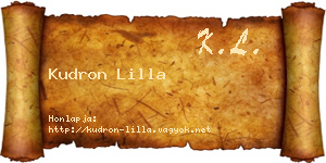 Kudron Lilla névjegykártya